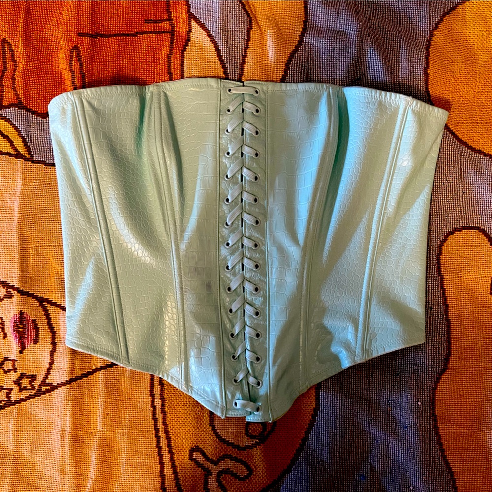 Savage Fenty leather snakeskin corset